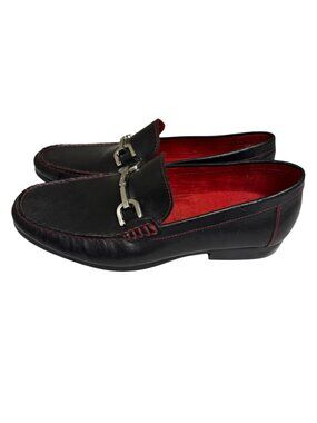 Donald J Pliner Dacio Mens Loafers Shoes Leather Buckle Black 9.5